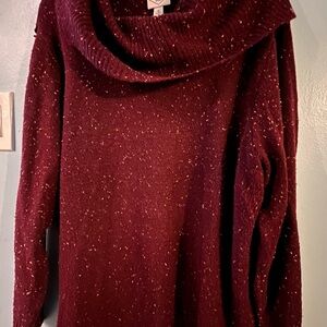 St John's Bay Burgundy Cowl Neck Sweater